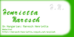 henrietta maresch business card